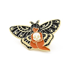 Chocolate Angel Fairy Butterfly Wing Enamel Pin, Golden Plated Alloy Badge for Backpack Clothes , Chocolate, 19x30x1.5mm