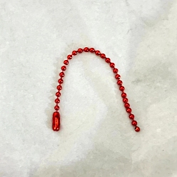Red Iron Ball Chains with Connectors, Soldered, for Ball Chain Hang Tag Making, Red, 10x0.24cm, 100pcs/set