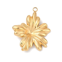 Настоящее золото 18K 304 подвески из нержавеющей стали, ионное покрытие (ip), цветочный шарм, реальный 18 k позолоченный, 25.5x22x4 мм, отверстие : 2 мм