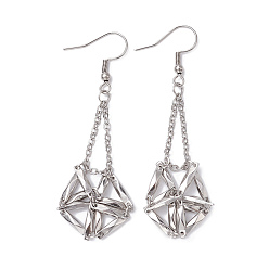 Нержавеющая Сталь Цвет Устойчивы к потускнению 304 крючки из нержавеющей стали с поддоном, пустой мешочек для макраме, держатель для бусин, настройки для сережек, цвет нержавеющей стали, 65 мм