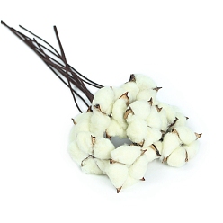 Светло-желтый Букет из искусственного хлопка, для свадебного рождественского украшения, домашний декор своими руками, светло-желтый, 300 мм, 10 шт / комплект