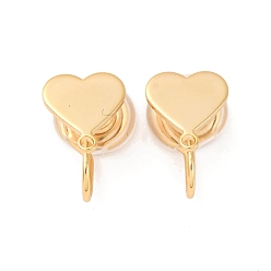 Настоящее золото 18K Латунные ушные манжеты, с петлей, долговечный, без никеля , реальный 18 k позолоченный, 15x9 мм, отверстие : 1.2 мм, Сердце: 10x9 mm