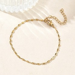 Золотой Женские 304 браслеты из нержавеющей стали с кубовидными звеньями, ионное покрытие (ip), золотые, 6.69 дюйм (17 см)