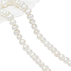 Античный Белый 1 нити натуральных культивированных пресноводных жемчужных бусин, рондель, старинный белый, 4~5x4 мм, отверстие : 0.5 мм