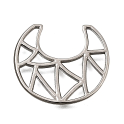 Нержавеющая Сталь Цвет 304 из нержавеющей стали столяры филигранные, луна, цвет нержавеющей стали, 25.5x22.5x1.5 мм