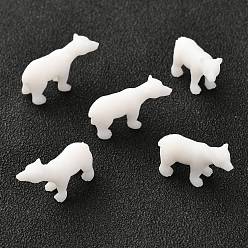 White 3D Resin Model, UV Resin Filler, Epoxy Resin Jewelry Making, Polar Bear, White, 12x19x6mm