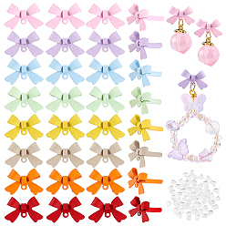 Mixed Color 48Pcs 8 Colors Alloy Stud Earring Findings, with 925 Sterling Silver Pins and Loop, Bowknot, with 60Pcs Ear Nuts, Mixed Color, 11x15x4mm, Hole: 1.2mm, Pin: 0.7mm