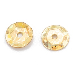 Лимонный шифон ПВХ блестка бусы, полу-чашевидные блестки бусины, центральное отверстие, лимонный шифон, 5x0.4 мм, отверстие : 1.2 мм, Около 40500 шт / фунт