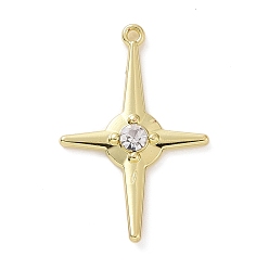 Light Gold Подвески из прозрачного стекла из сплава, без кадмия, без свинца и без никеля, граненые, звезды прелести, золотой свет, 34x23x4 мм, отверстие : 1.4 мм