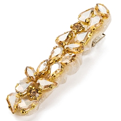 Цитрин Сплав горный хрусталь крокодил заколки, аксессуары для волос для женщин и девочек, цитрин, 70x15 мм