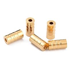 Настоящее золото 24K Латунные бусины, долговечный, колонка, реальный 24 k позолоченный, 9x4.5 мм, отверстие : 1.8 мм