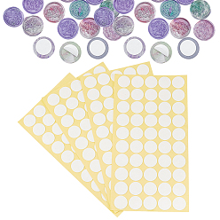 Clear PE Thin Film Sticker, with Double Self-Adhesive, for Anti Slip Accessories, Flat Round, Clear, 25mm, 50pcs/sheet