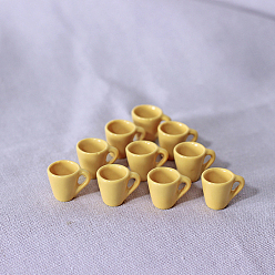 (932FM) Темно-синий аква-матовый с подкладкой Миниатюрные украшения из смолы для чашек, аксессуары для кукольного домика в микроландшафтном саду, притворяясь опорными украшениями, темно-золотистые, 16x13 мм, 10 шт / комплект.