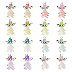 (52) Непрозрачная лаванда 16шт. 8 подвески из стекла, акрила и сплава, с железными кольцами, ангел, разноцветные, 35 мм, 2 шт / стиль