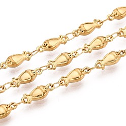 Настоящее золото 18K 5м 304 цепи из нержавеющей стали для ловли рыбы, пайки, с катушкой, ионное покрытие (ip), реальный 18 k позолоченный, 11x4x2.5 мм