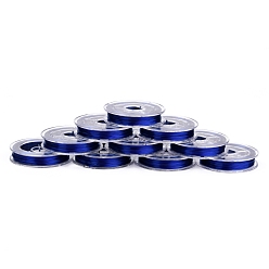 Темно-Синий Плоская эластичная эластичная нить с японскими кристаллами, для браслетов изготовление ювелирных изделий из драгоценных камней ремесло из бисера, темно-синий, 0.38 мм, около 10.93 ярдов (10 м) / рулон