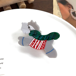 Зеленый Заколки для волос в форме когтей из ацетата целлюлозы, аксессуары для волос для женщин и девочек, собака, зелёные, 80x50 мм