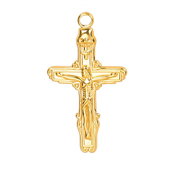 Золотой Пасхальные 304 кулоны из нержавеющей стали, подвеска в виде креста-распятия, золотые, 37x20 мм