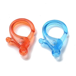 Mixed Color Transparent Plastic Lobster CLaw Clasps, Mixed Color, 26x19x6mm, Hole: 2mm