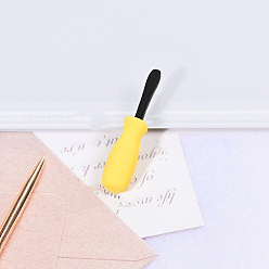 Желтый 10шт. модель инструмента для ремонта смолы, аксессуары для кукольного домика с микро-ландшафтом, притворяясь опорными украшениями, желтые, 28x6 мм