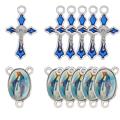 (52) Непрозрачная лаванда Наборы для изготовления ювелирных изделий своими руками, включая подвески и звенья из сплава, корс и овал, разноцветные, 23x15x4 мм, отверстие : 2 мм