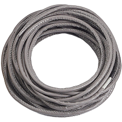 Серый 10м плоский шнур из искусственной кожи, кожаный шнур ювелирных изделий, ювелирные изделия diy шнур, серые, 5~5.5x3 мм, около 10.94 ярдов (10 м) / комплект