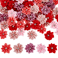 (52) Непрозрачная лаванда 100 шт 5 цвета цветок полиэстер орнамент аксессуары, со стразами, разноцветные, 26.5~28.5x6.5 мм, 20 шт / цвет