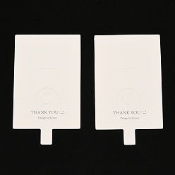 Белый Бумажные карты дисплей ювелирных изделий, для отображения кольца, прямоугольник со словом, белые, 10.15x6x0.05 см