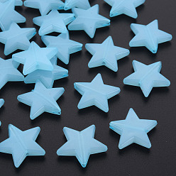 Светло-Голубой Имитации акриловых шариков желе, звезда, Небесно-голубой, 20.5x22x5 мм, отверстие : 1.8 мм, Около 500 шт / 500 г