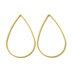 Без Покрытия Латунные соединительные колечки, без кадмия, без никеля и без свинца, слеза, сырой (без покрытия), 39x25x0.7 мм, внутренний диаметр: 37x24 мм