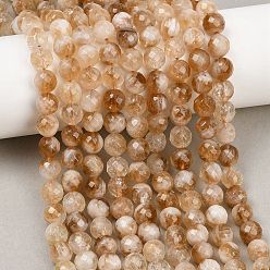 Цитрин Нагретые нити из натуральных цитриновых бусин, круглые, граненые, 6.5 мм, отверстие : 0.8 мм, около 61 шт / нитка, 14.76'' (37.5 см) ~ 14.84'' (37.7 см)