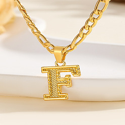 Letter F 304 цепочка с подвеской в виде Фигаро из нержавеющей стали, золотые, Буква F, 17.72 дюйм (45 см)