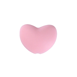 Pink Силиконовые бусины, DIY уход за ожерельем, сердце, розовые, 17x20 мм