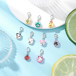 Золотой Кулон из полимерной глины ручной работы, животное, Сплав с застежками когтя омара, золотые, 25 мм