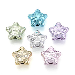 (52) Непрозрачная лаванда Текстурированное покрытие, непрозрачные акриловые бусины, звезда, разноцветные, 18x19.5x9.5~10 мм, отверстие : 2.5 мм