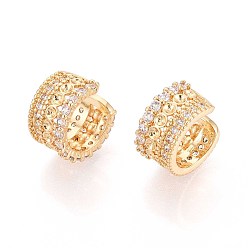 Real 18K Gold Plated & Gunmetal Латунные серьги-манжеты из прозрачного кубического циркония, c-образный, настоящее золото 18 k и бронза, 13x15x8 мм