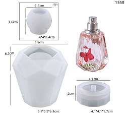 Белый Флакон для духов своими руками, пищевая силиконовая форма, формы для литья смолы, для уф-смолы, изготовление изделий из эпоксидной смолы, белые, 65x62 мм, Кубок: 43x36 мм