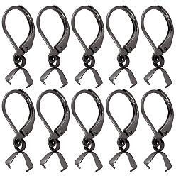 Electrophoresis Black 50 шт. 304 серьги с рычагом из нержавеющей стали, с поручителями, электрофорез черный, 24 мм, контактный: 0.7 мм и 0.5 мм