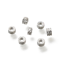 Платина Латунные бусины, без кадмия, без никеля и без свинца, колонка, платина, 3x1.2 мм, отверстие : 1.5 мм