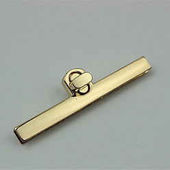 Light Gold Застежки для кошелька с поворотным замком из цинкового сплава, золотой свет, 2.4x9.5 см