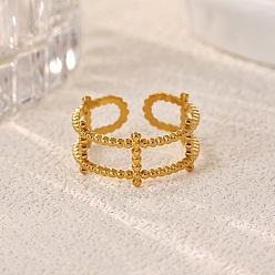 Stick 304 Stainless Steel Cuff Open Rings, Golden, Stick, Inner Diameter: 15~20mm