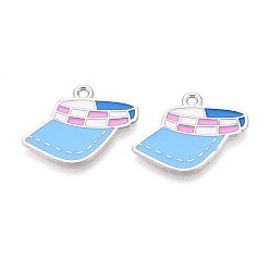 Платина Подвески из эмали и сплава, шляпные прелести, платина, 18x23x1 мм, отверстие : 1.6 мм