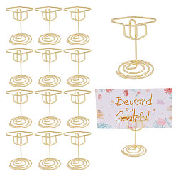 Golden 48Pcs Brass Business Card Holders, Doctoral Graduation Cap Shape, Golden, 35x30.5x48mm