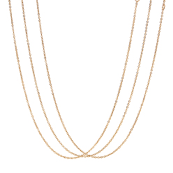 Golden 304 Stainless Steel Necklace, Cable Chains, with Lobster Clasps, Golden, 18.5 inch(47cm), 1mm, Jump Ring: 4x0.5mm