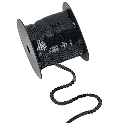 Черный 1 рулон ПВХ-бусин с пайетками, для аксессуара одежды, чёрные, 1/4 дюйм (6 мм), около 100.00 ярдов (91.44 м) / рулон