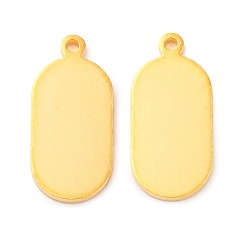 Золотой 925 стерлингов серебряные подвески, пустые овальные подвески, золотые, 17.5x8x1 мм, отверстие : 1.2 мм