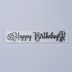 Others Plastic Embossing Folders, Concave-Convex Embossing Stencils, for Handcraft Photo Album Decoration, Birthday Themed Pattern, 30x150x2.5mm
