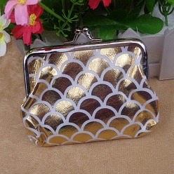 Золотистый Трапециевидная сумка для куклы из пвх, с металлической оправой для сумочки платинового цвета и блестящей пудрой, принадлежности для американских кукол, весы шаблон, золотые, 100x120 мм