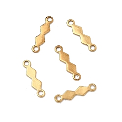 Настоящее золото 18K 304 подвески-соединители в форме ромба из нержавеющей стали, ионное покрытие (ip), реальный 18 k позолоченный, 10x2.5x0.5 мм, отверстие : 1 мм