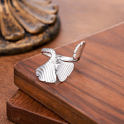 Нержавеющая Сталь Цвет 304 открытые кольца манжеты из нержавеющей стали, гинкго лист, цвет нержавеющей стали, внутренний диаметр: 15~20 мм